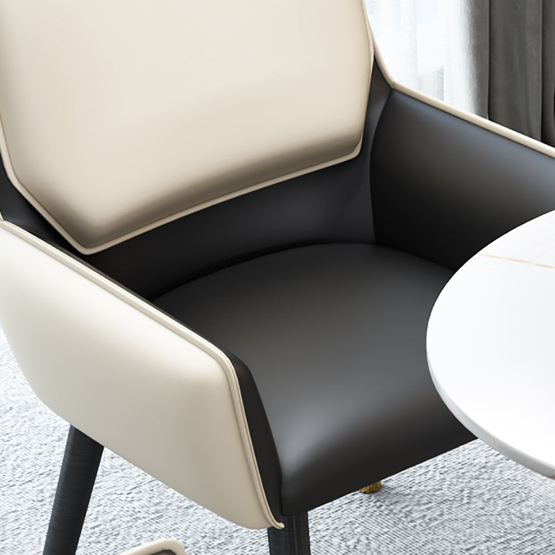 Glam Style Sintered Stone Dining Set Round 1/2/3/4/5 Pieces Dining Table Set