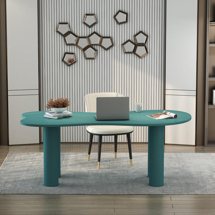 Green Industrial Office Desk Ash Wood and Artificial Wood Writing Desk for Bedroom