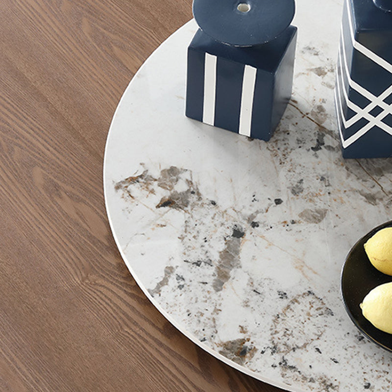 Modern Round Dining Table Wood Base Pedestal Table for Home Kitchen