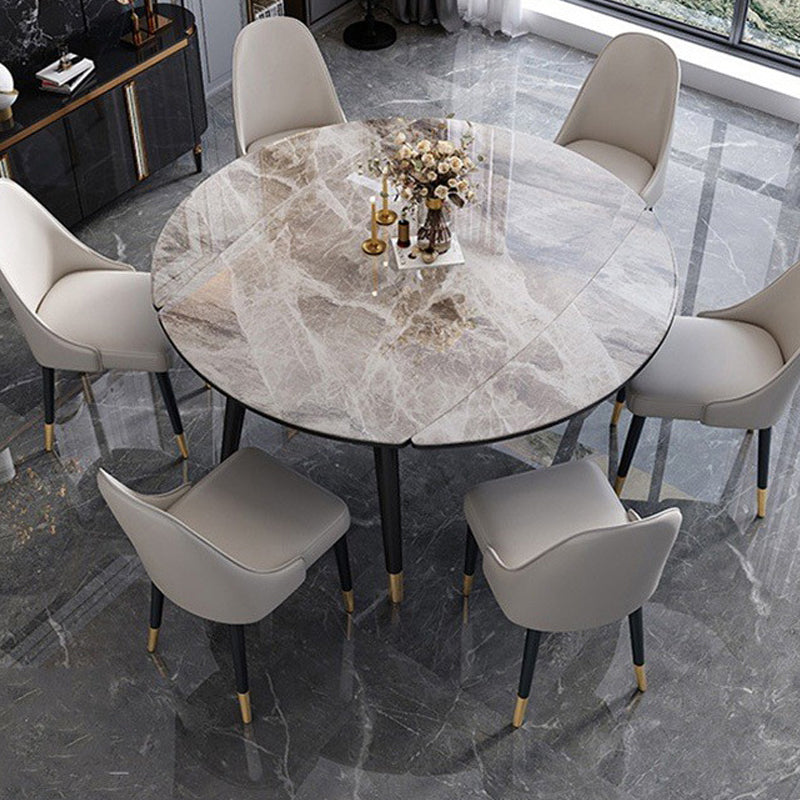 Wood Base Dining Table Contemporary Extendable Dinner Table for Home
