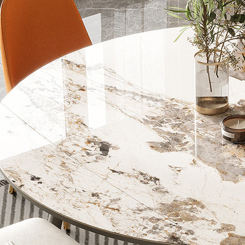 Wood Base Dining Table Contemporary Extendable Dinner Table for Home