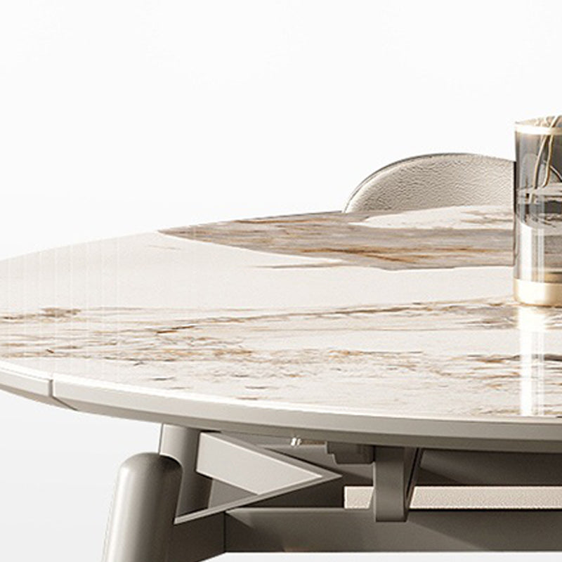 Wood Base Dining Table Contemporary Extendable Dinner Table for Home