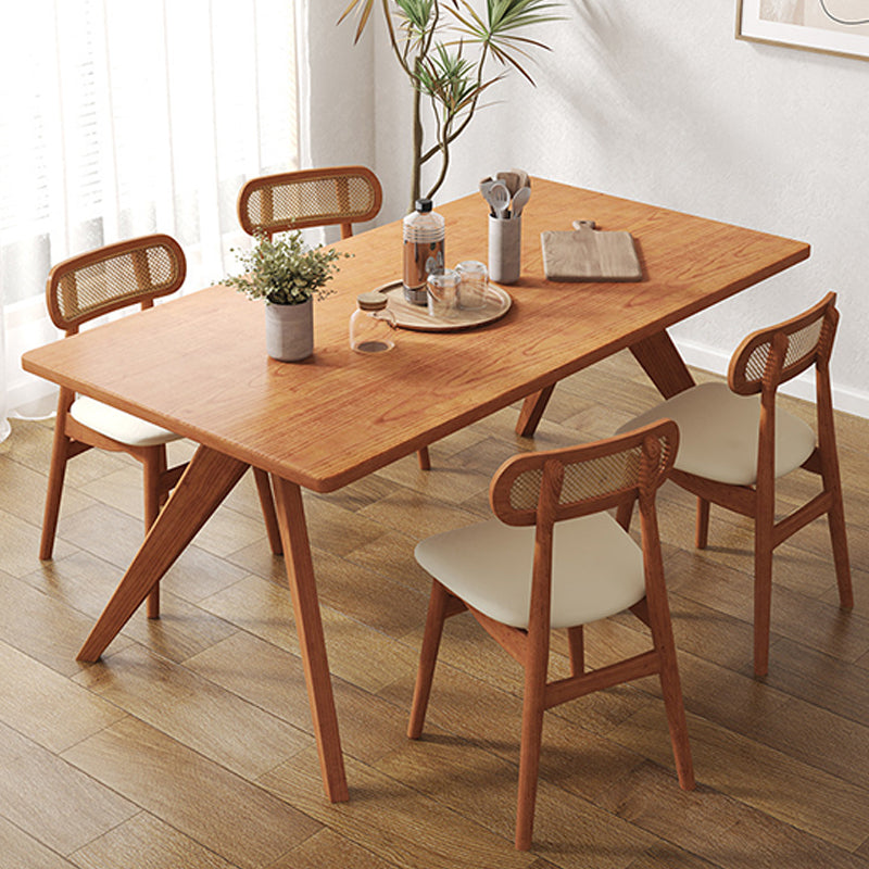 Contemporary Wood Dinner Table 4 Legs Dining Table for Home Use