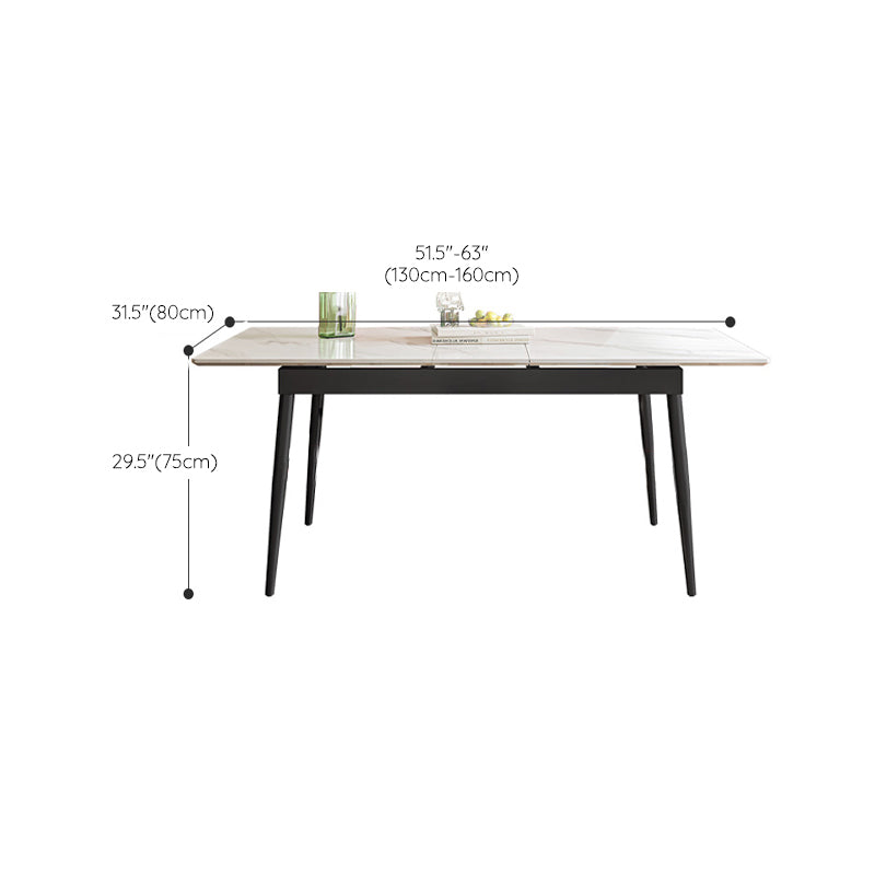 Extendable Sintered Stone Dining Table Simplicity Home Fixed Table
