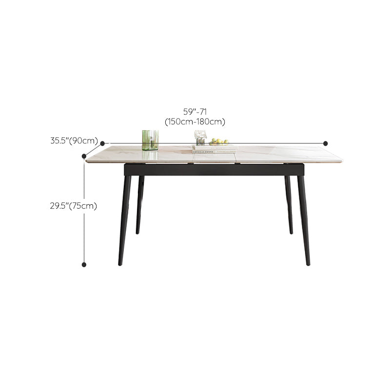 Extendable Sintered Stone Dining Table Simplicity Home Fixed Table