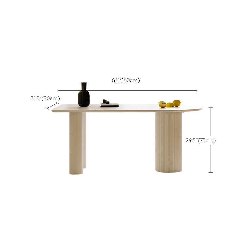 Slate and Metal Table Glam Style Simple Restaurant White Dining Table