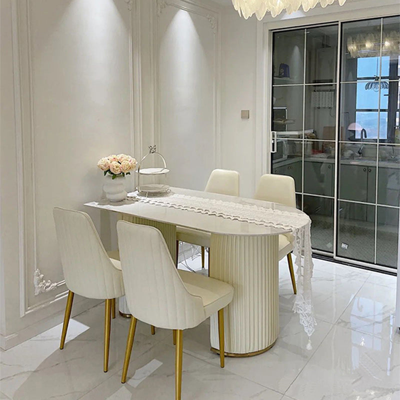 Slate and Metal Table Glam Style Simple Restaurant Freeform Dining Table