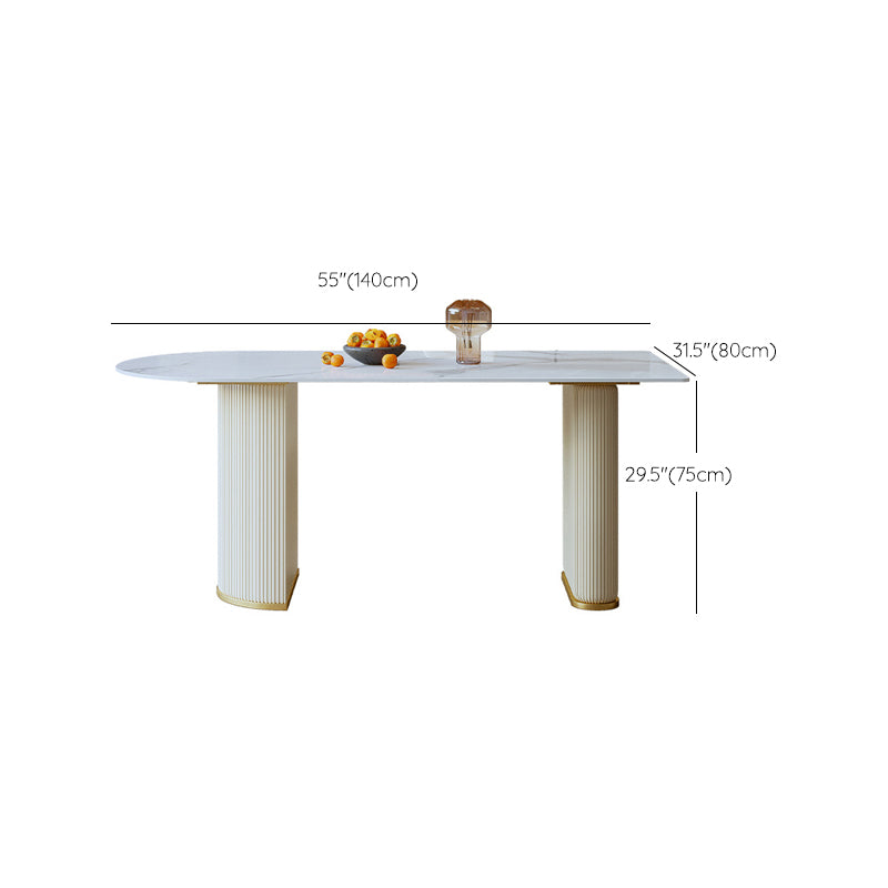 Slate and Metal Table Glam Style Simple Restaurant Freeform Dining Table