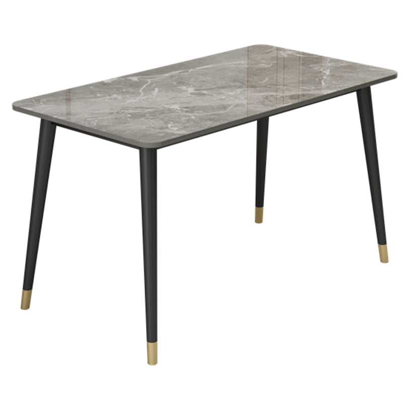 Slate and Metal Table Glam Style Rectangular Dining Table for Home Dining Room