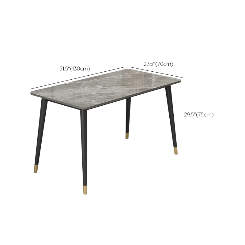 Slate and Metal Table Glam Style Rectangular Dining Table for Home Dining Room