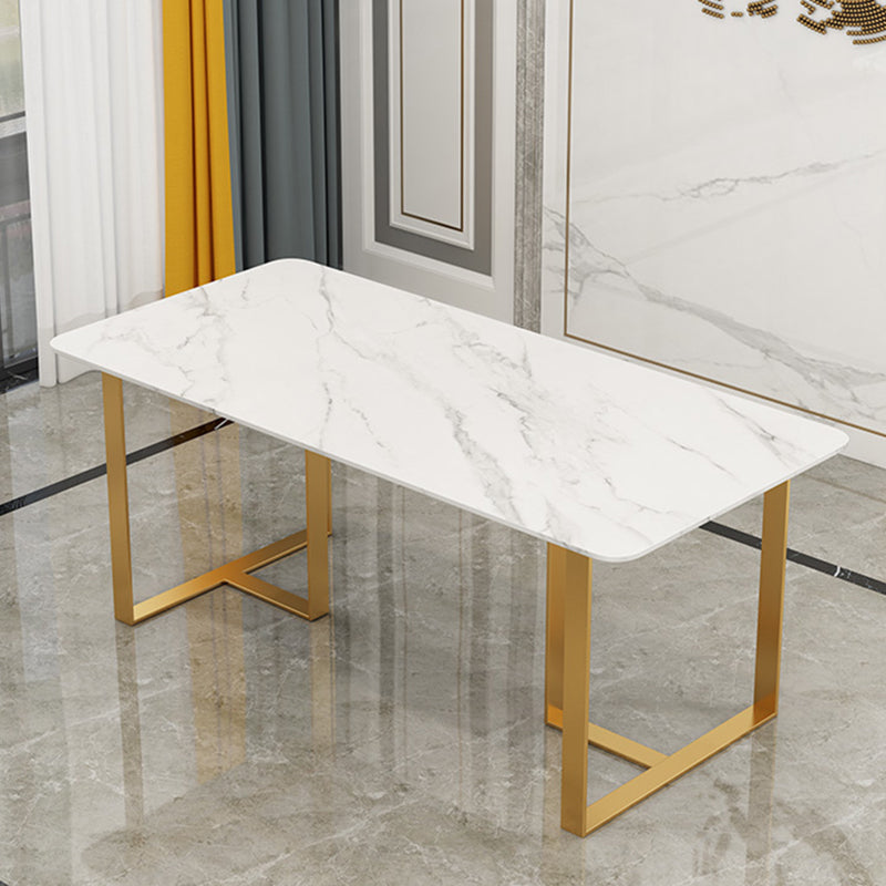 Iron and Slate Table Glam Style Home Living Room Rectangular Dining Table