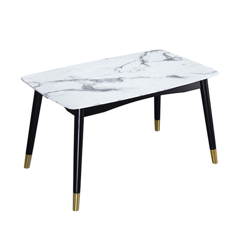 Luxury Rectangle Fixed Dining Table Sintered Stone Kitchen Table
