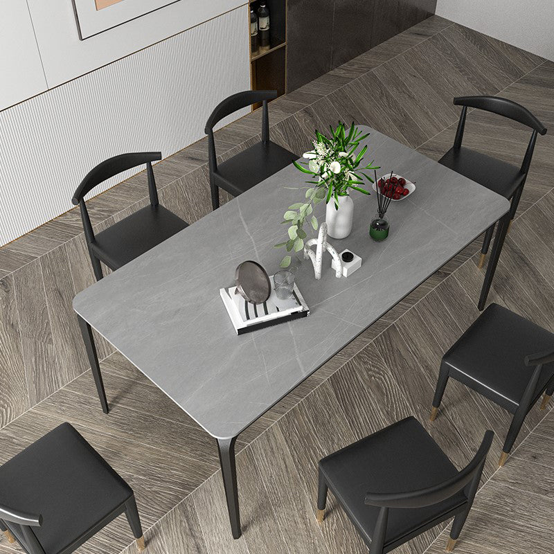 Iron and Slate Table Glam Style Home Rectangular Living Room Dining Table