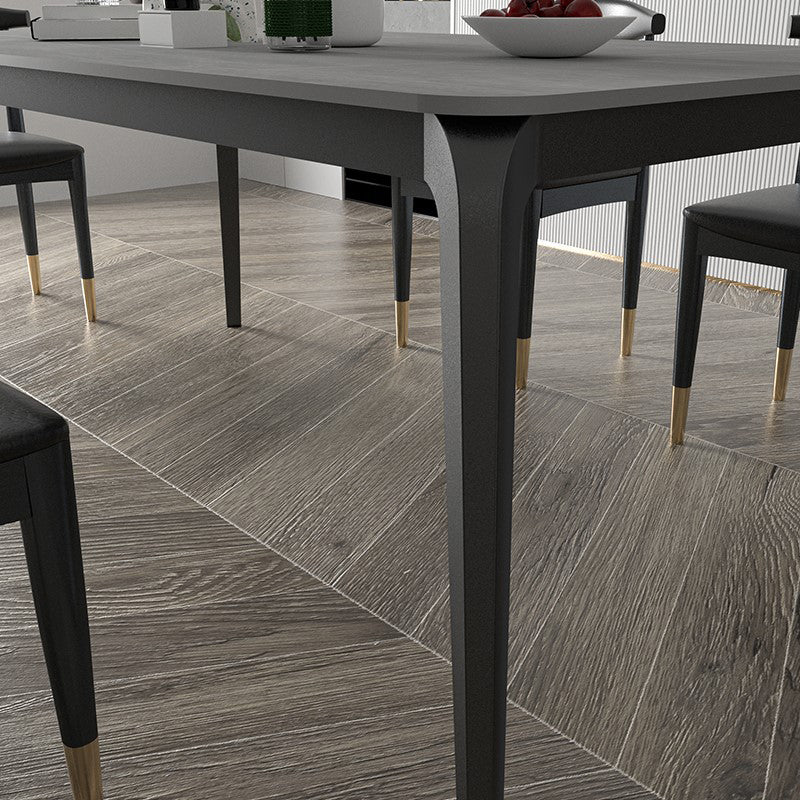 Iron and Slate Table Glam Style Home Rectangular Living Room Dining Table