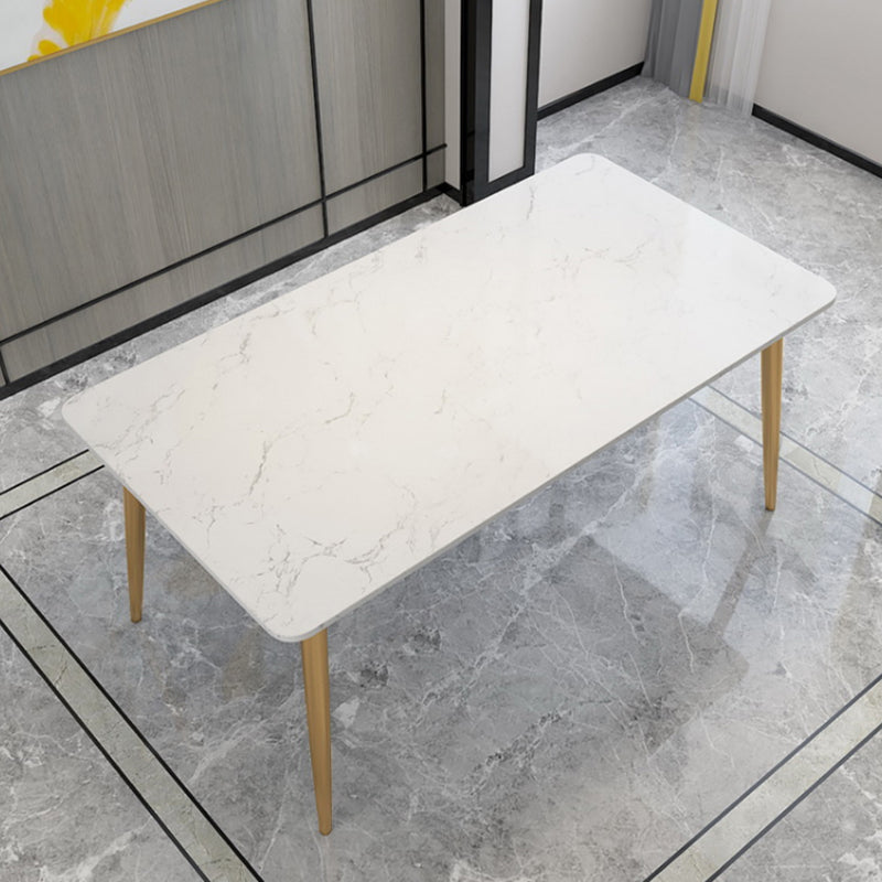 Iron and Stone Table Glam Style Home Rectangular Dining Table