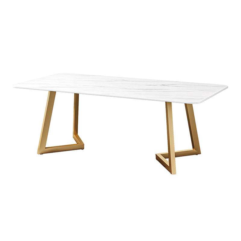 Iron and Slate Table Glam Style Simple Home Rectangular Dining Table