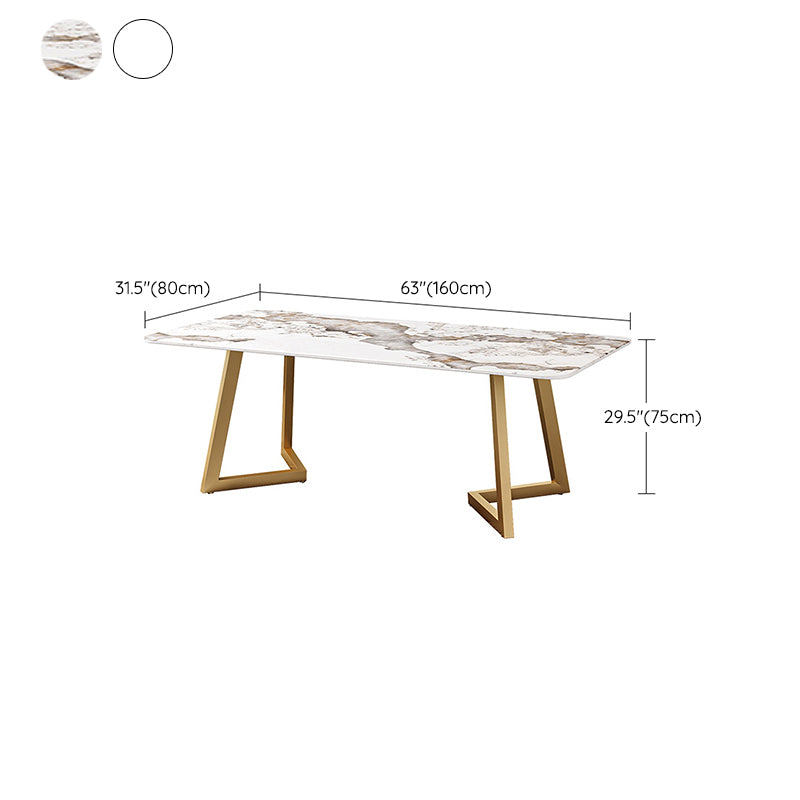 Iron and Slate Table Glam Style Simple Home Rectangular Dining Table
