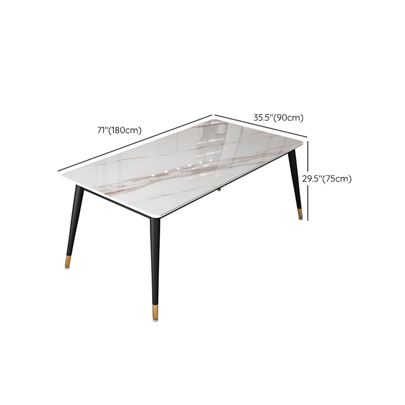 Metal and Slate Table Glam Style Simple Home Rectangular Dining Table