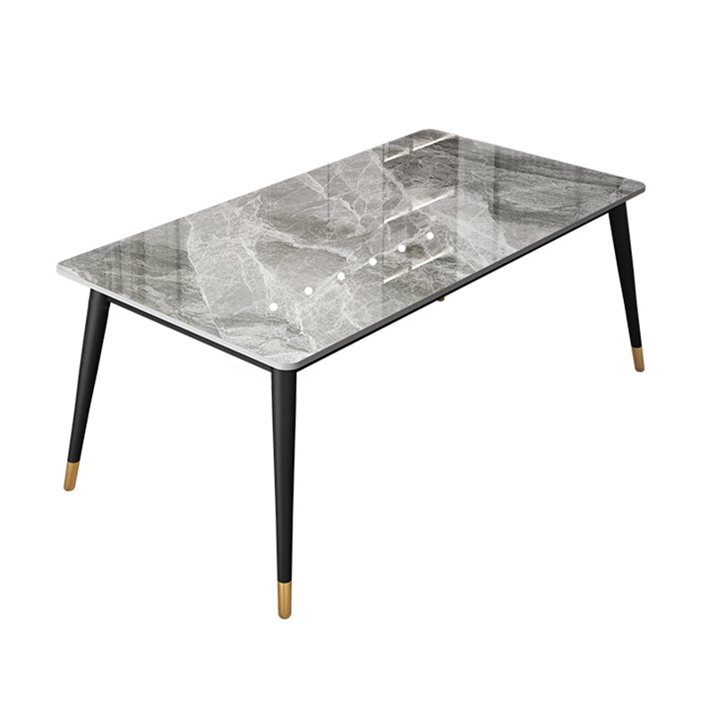 Metal and Slate Table Glam Style Home Rectangular Dining Table