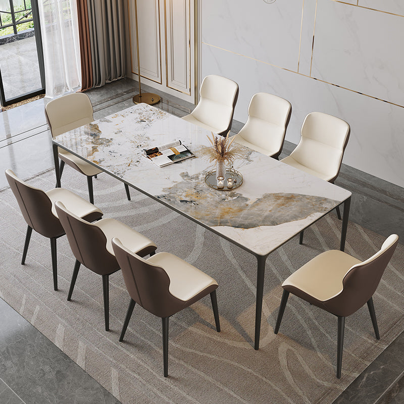 Sintered Stone Home Dining Table Industrial Rectangle Kitchen Table