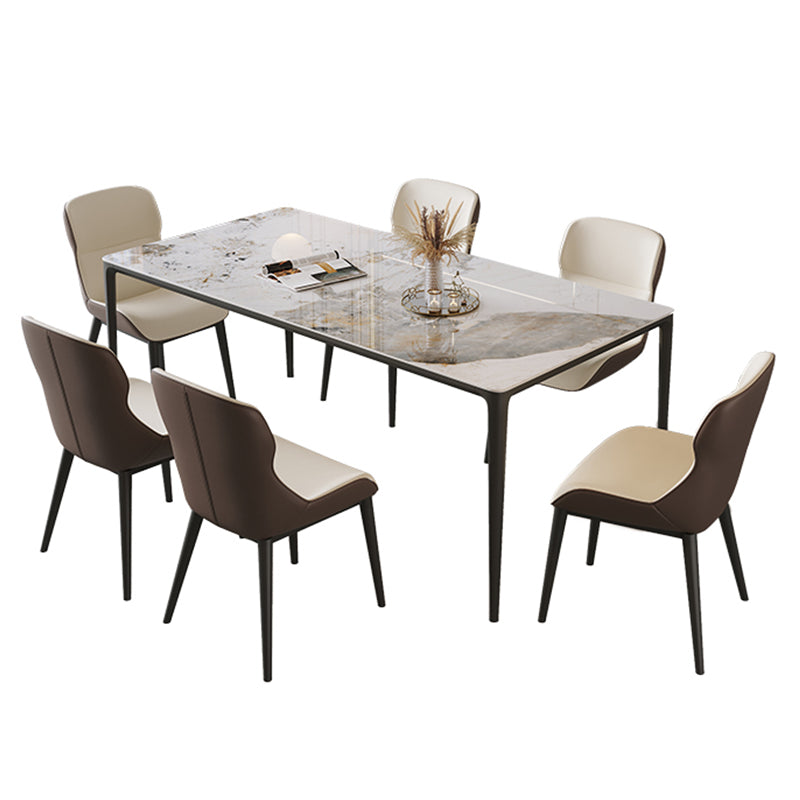 Sintered Stone Home Dining Table Industrial Rectangle Kitchen Table