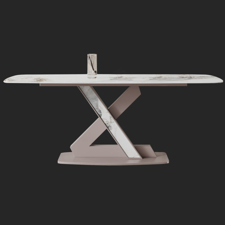Sintered Stone Fixed Kitchen Table Luxury Rectangle Home Table