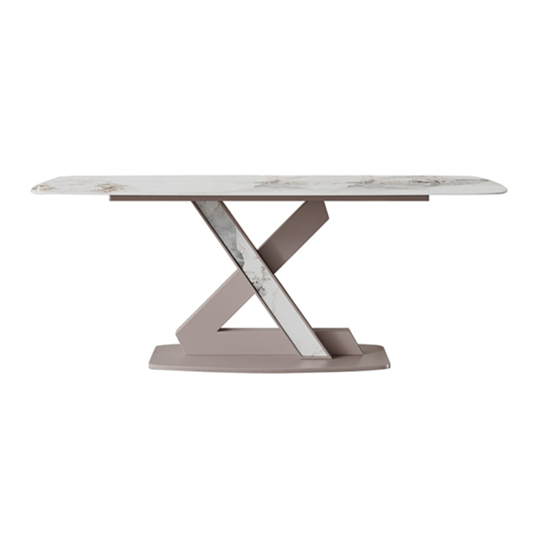 Sintered Stone Fixed Kitchen Table Luxury Rectangle Home Table