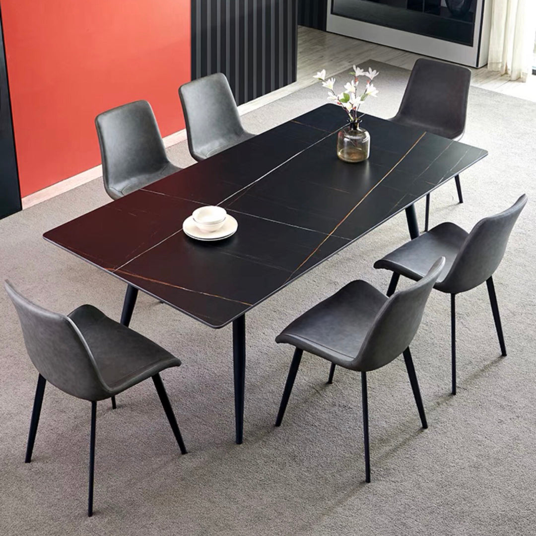 Luxury Sintered Stone Dining Table Rectangle Living Room Fixed Kitchen Table