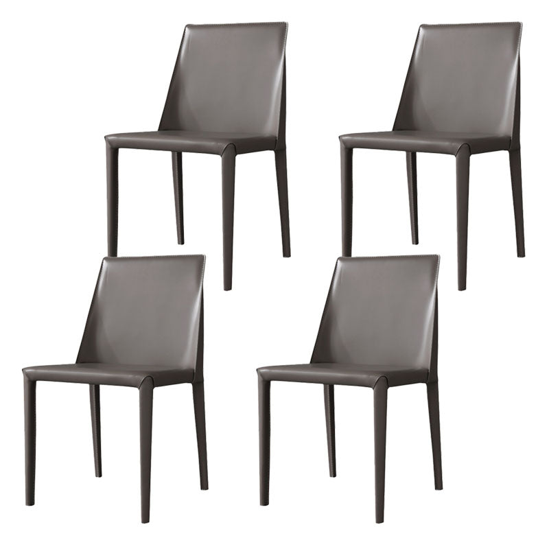 Contemporary Faux Leather Dining Chairs Upholstered Parsons Side Chair