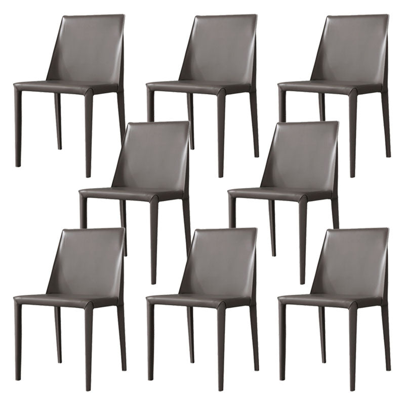 Contemporary Faux Leather Dining Chairs Upholstered Parsons Side Chair