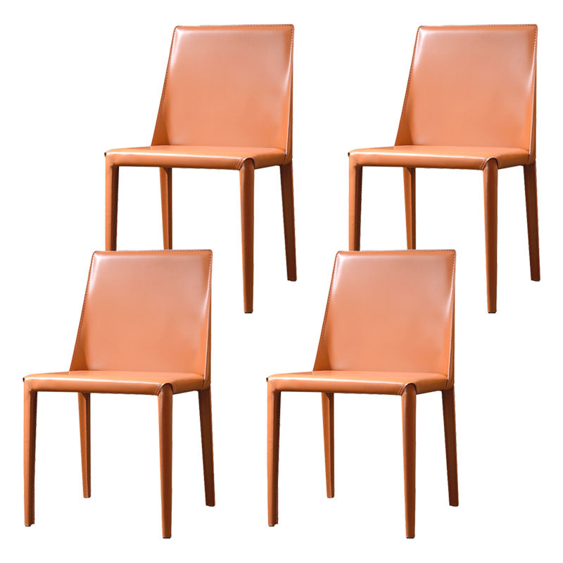 Contemporary Faux Leather Dining Chairs Upholstered Parsons Side Chair