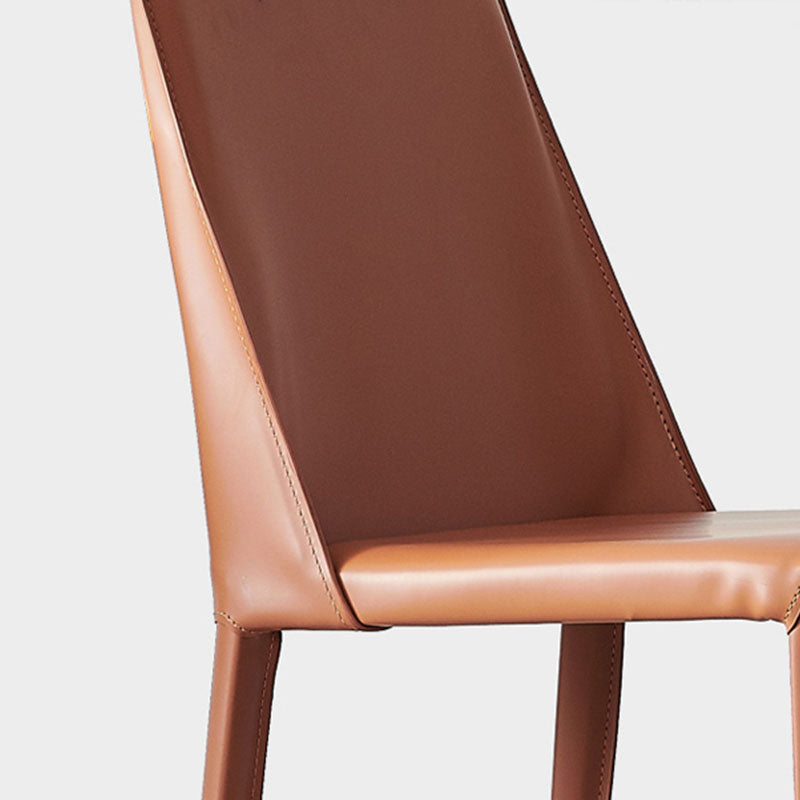 Contemporary Faux Leather Dining Chairs Upholstered Parsons Side Chair