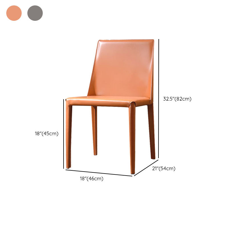 Contemporary Faux Leather Dining Chairs Upholstered Parsons Side Chair