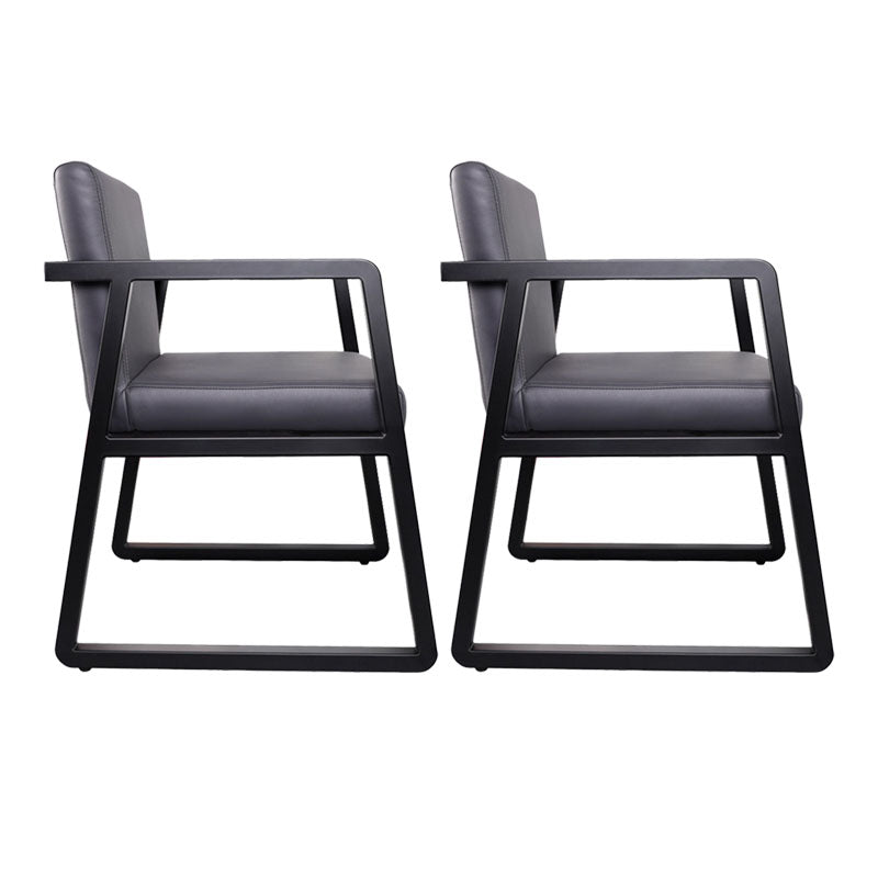 Contemporary Kitchen Dining Arm Chair Upholstered Side Chair in Grey