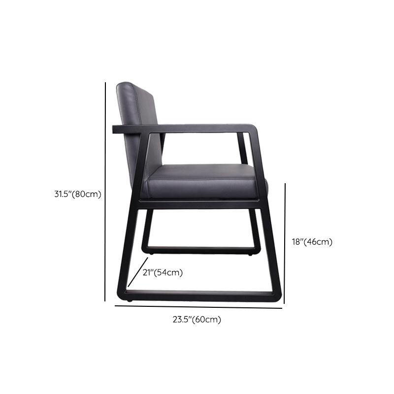 Contemporary Kitchen Dining Arm Chair Upholstered Side Chair in Grey