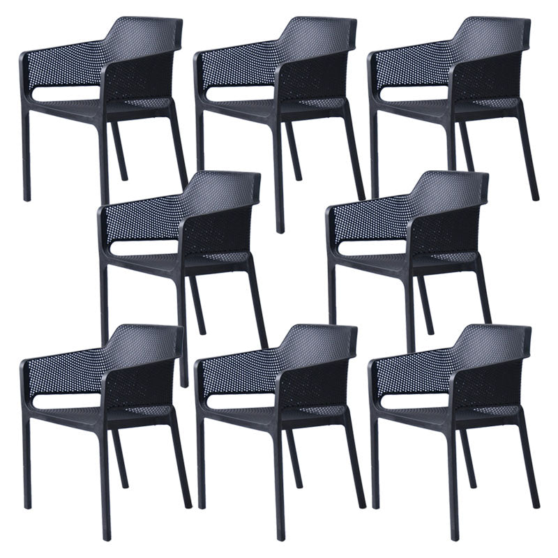 Contemporary Kitchen Dining Arm Chair Plastic Dining Armchair