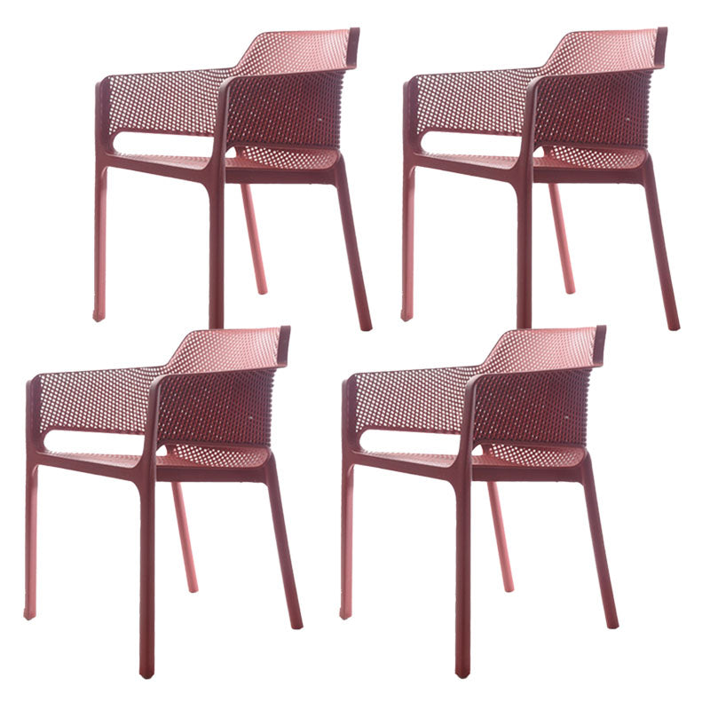 Contemporary Kitchen Dining Arm Chair Plastic Dining Armchair