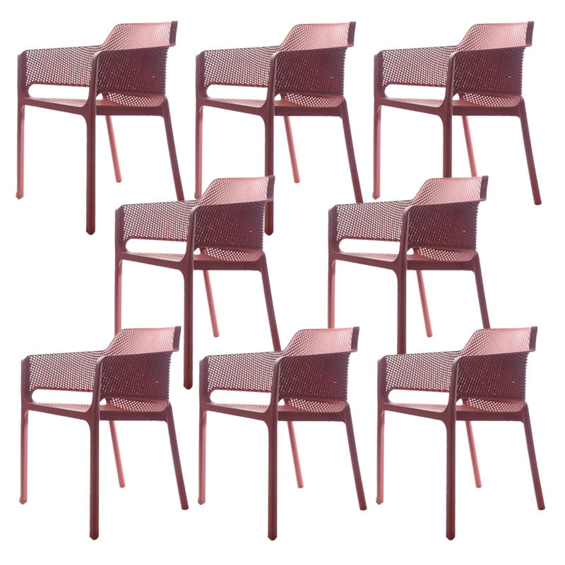 Contemporary Kitchen Dining Arm Chair Plastic Dining Armchair