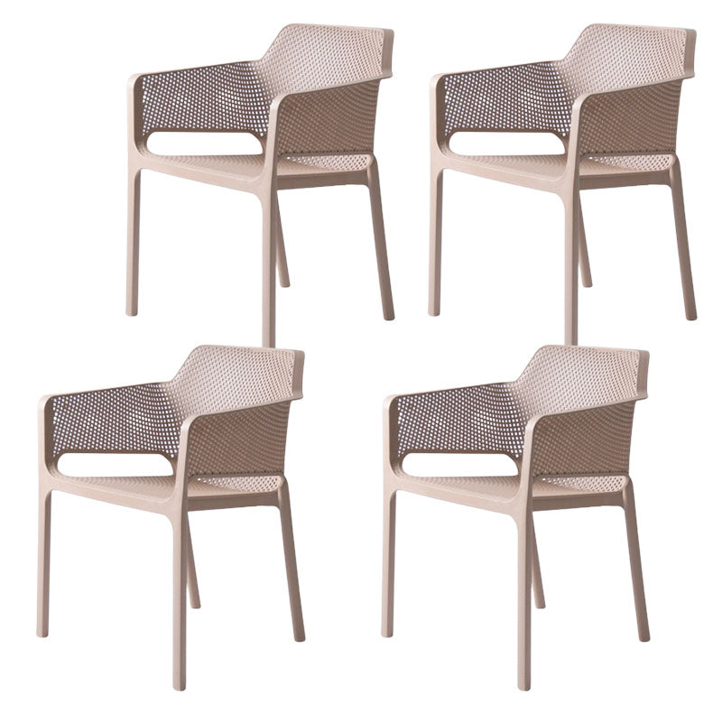 Contemporary Kitchen Dining Arm Chair Plastic Dining Armchair
