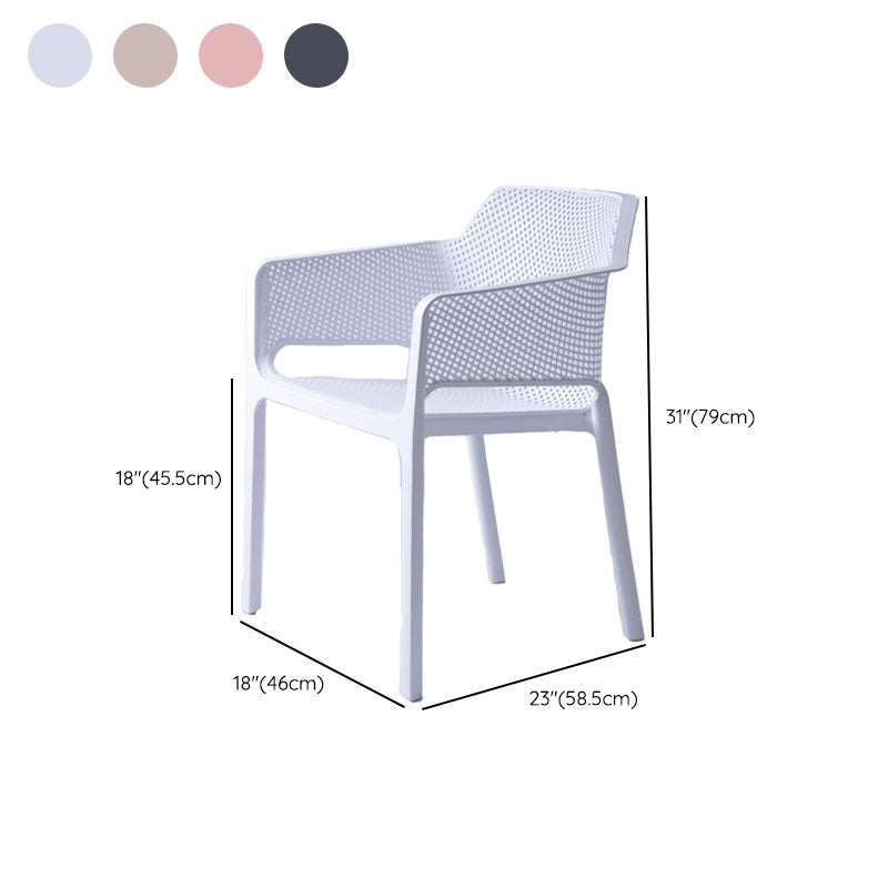 Contemporary Kitchen Dining Arm Chair Plastic Dining Armchair