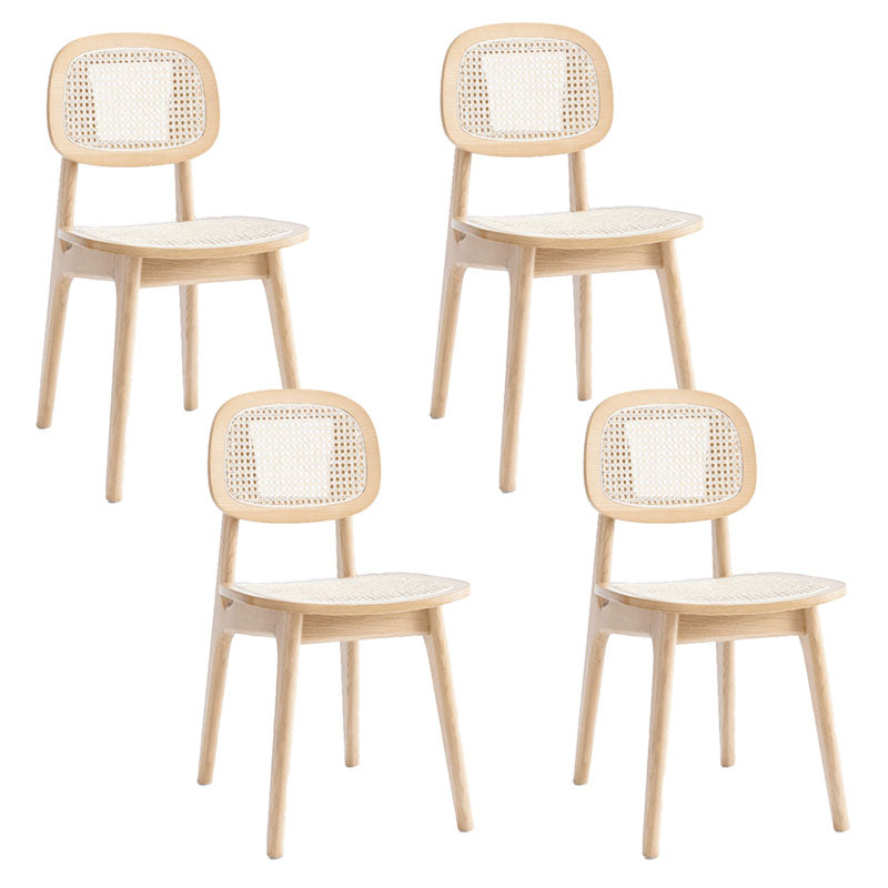 Open Back Side Chair Wood Industrial Style Dining Room Chair