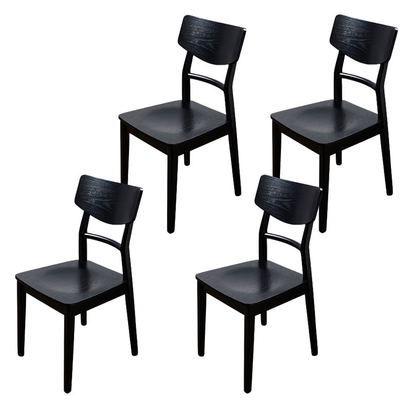 Wood Kitchen Dining Side Chair Ladder Back Side Chair in Black