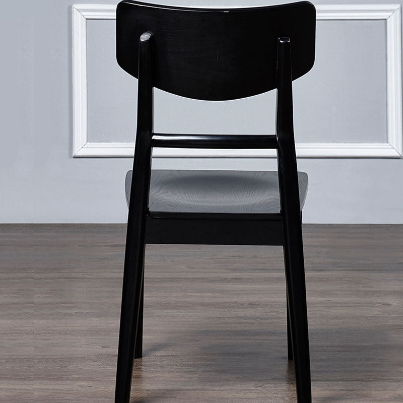 Wood Kitchen Dining Side Chair Ladder Back Side Chair in Black