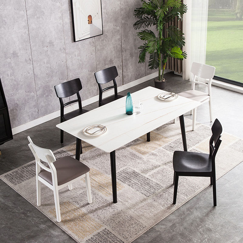 Wood Kitchen Dining Side Chair Ladder Back Side Chair in Black