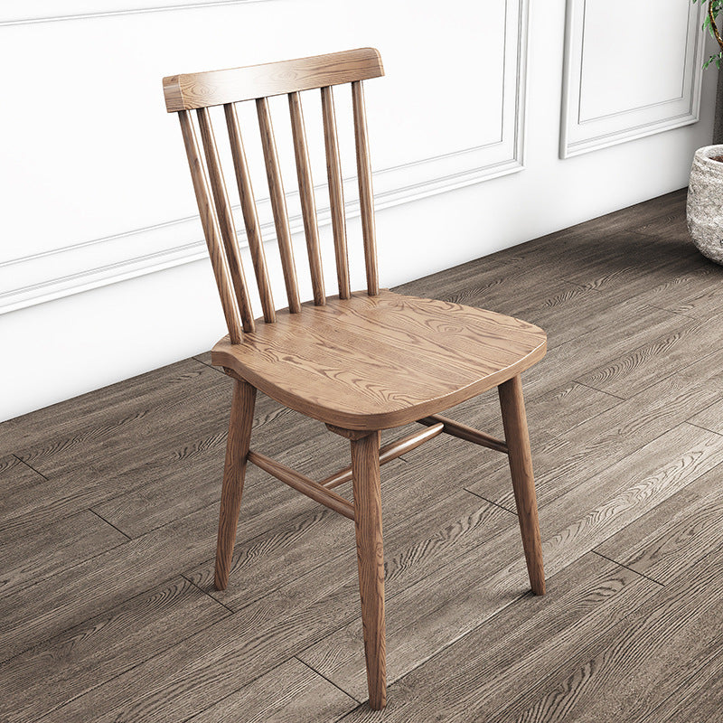 Wood Kitchen Dining Side Chair Slat Back Side Chair in Natural