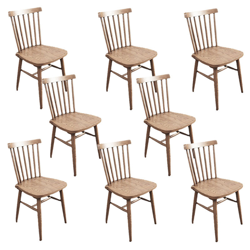 Wood Kitchen Dining Side Chair Slat Back Side Chair in Natural