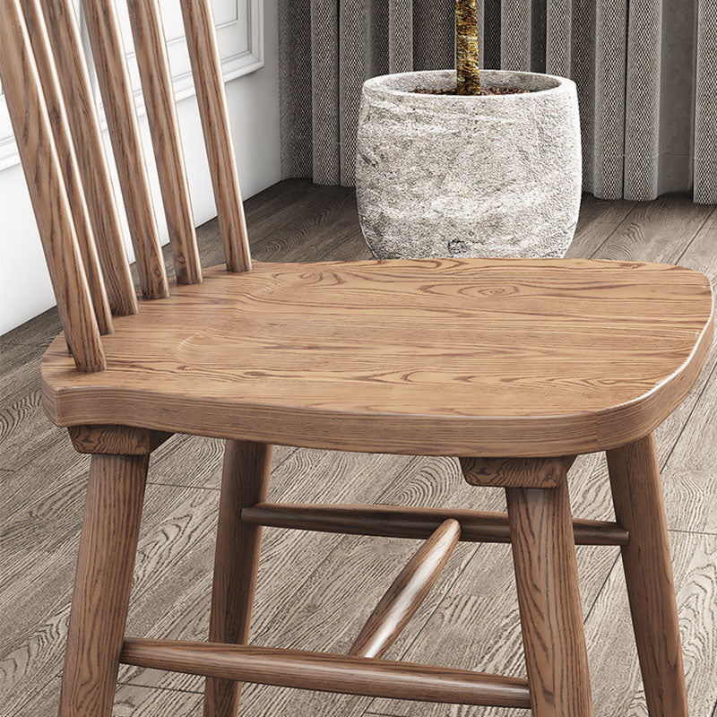 Wood Kitchen Dining Side Chair Slat Back Side Chair in Natural