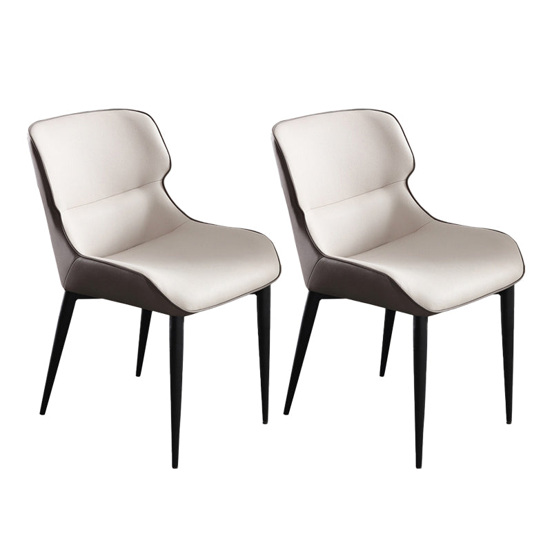 Contemporary Faux Leather Dining Chair Wingback Parsons Chair for Home Use