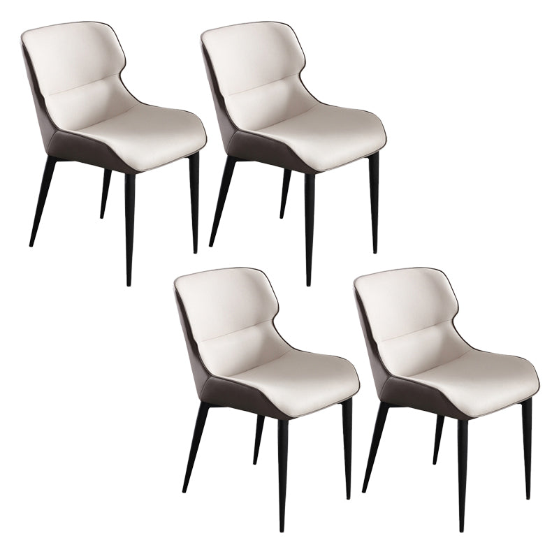 Contemporary Faux Leather Dining Chair Wingback Parsons Chair for Home Use