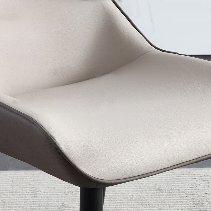 Contemporary Faux Leather Dining Chair Wingback Parsons Chair for Home Use